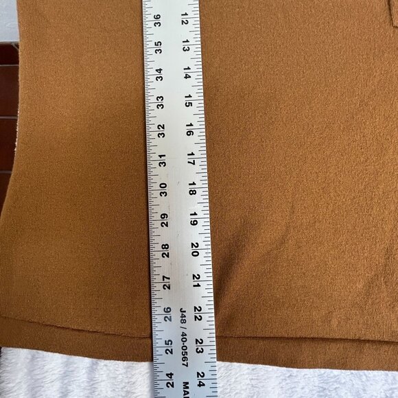 Title Nine Womens Striped Sleeve Crew Neck Top Large Brown Stretch Pocket Casual - Picture 7 of 7